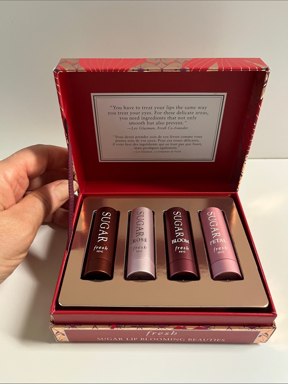 fresh Sugar Lip Blooming Beauties Set - Rose, Bloom, Petal, Cocoa Tubes